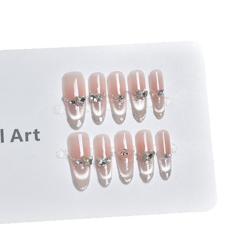 Elegant Decorative Press-On Nail Extensions with Pearls Stornfield