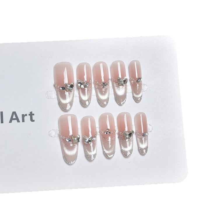 Elegant Decorative Press-On Nail Extensions with Pearls Stornfield