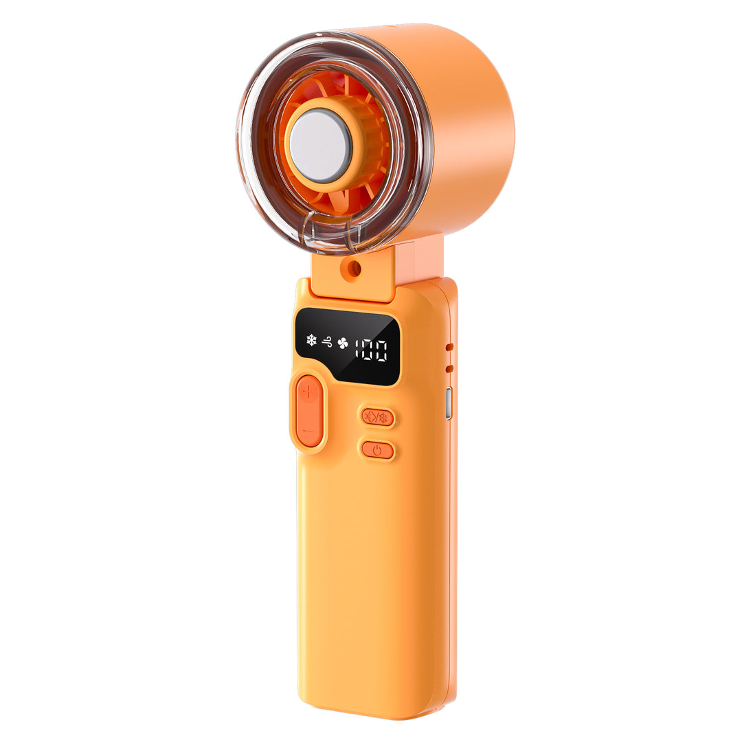 Cooling rechargeable handheld digital display tilt fan with silent brushless motor Stornfield