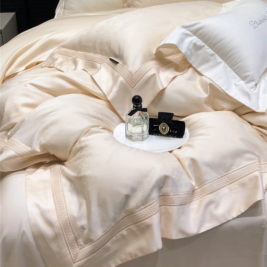 Hotel-Grade Silky Sateen Duvet Cover Set with Ladder-Stitch Hem & Envelope Shams