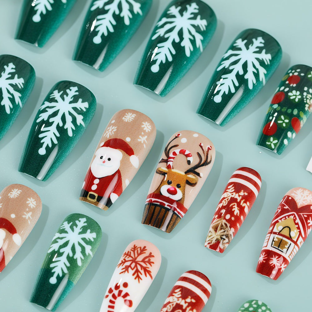 Artificial Nails Set with Festive Christmas Designs Stornfield
