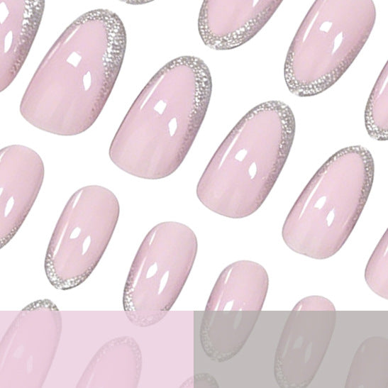 Elegant Glitter-Trimmed Gel Nail Enhancements Stornfield