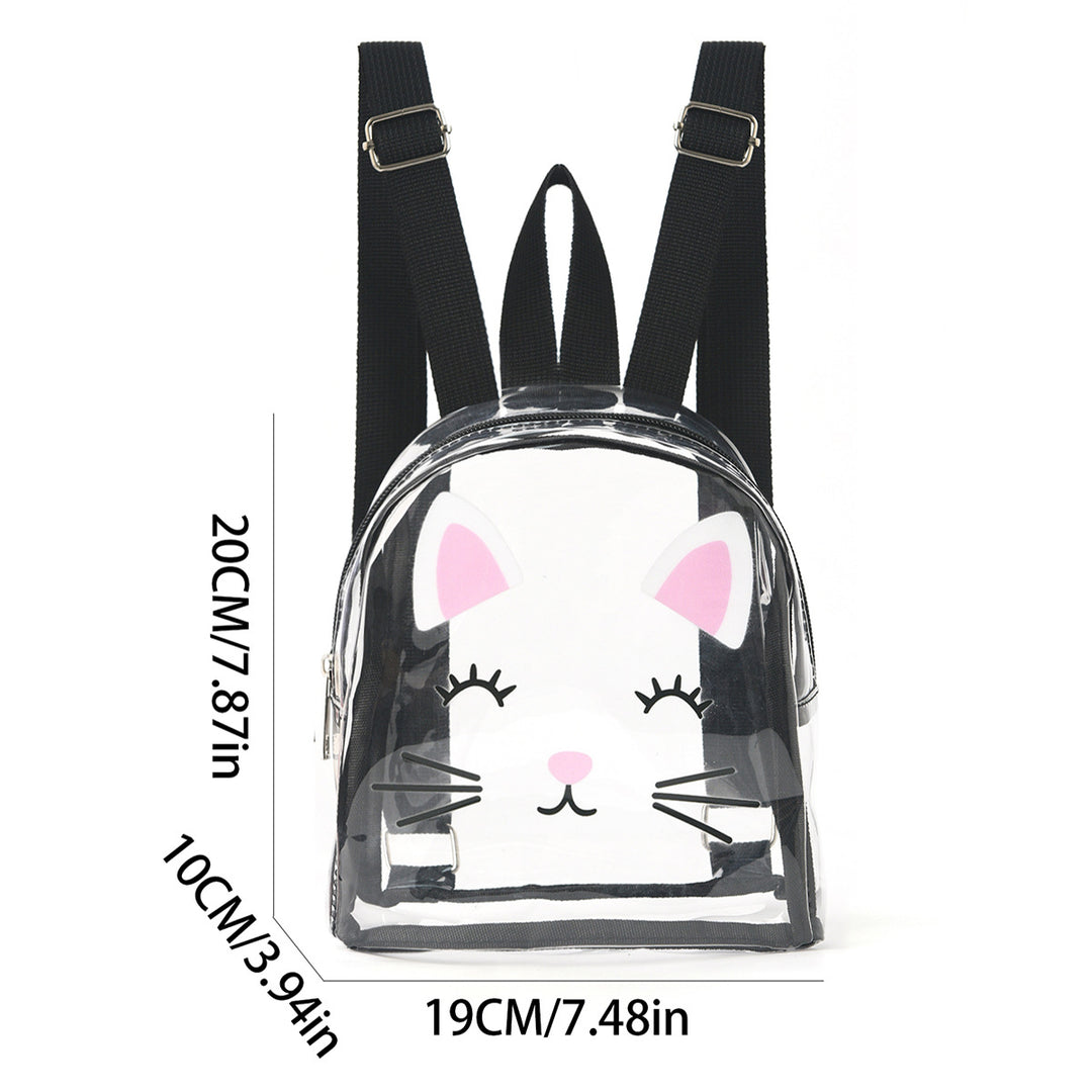 Transparent backpack with playful cat design Stornfield