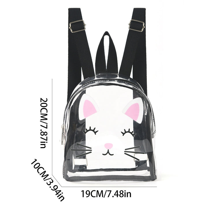 Transparent backpack with playful cat design Stornfield