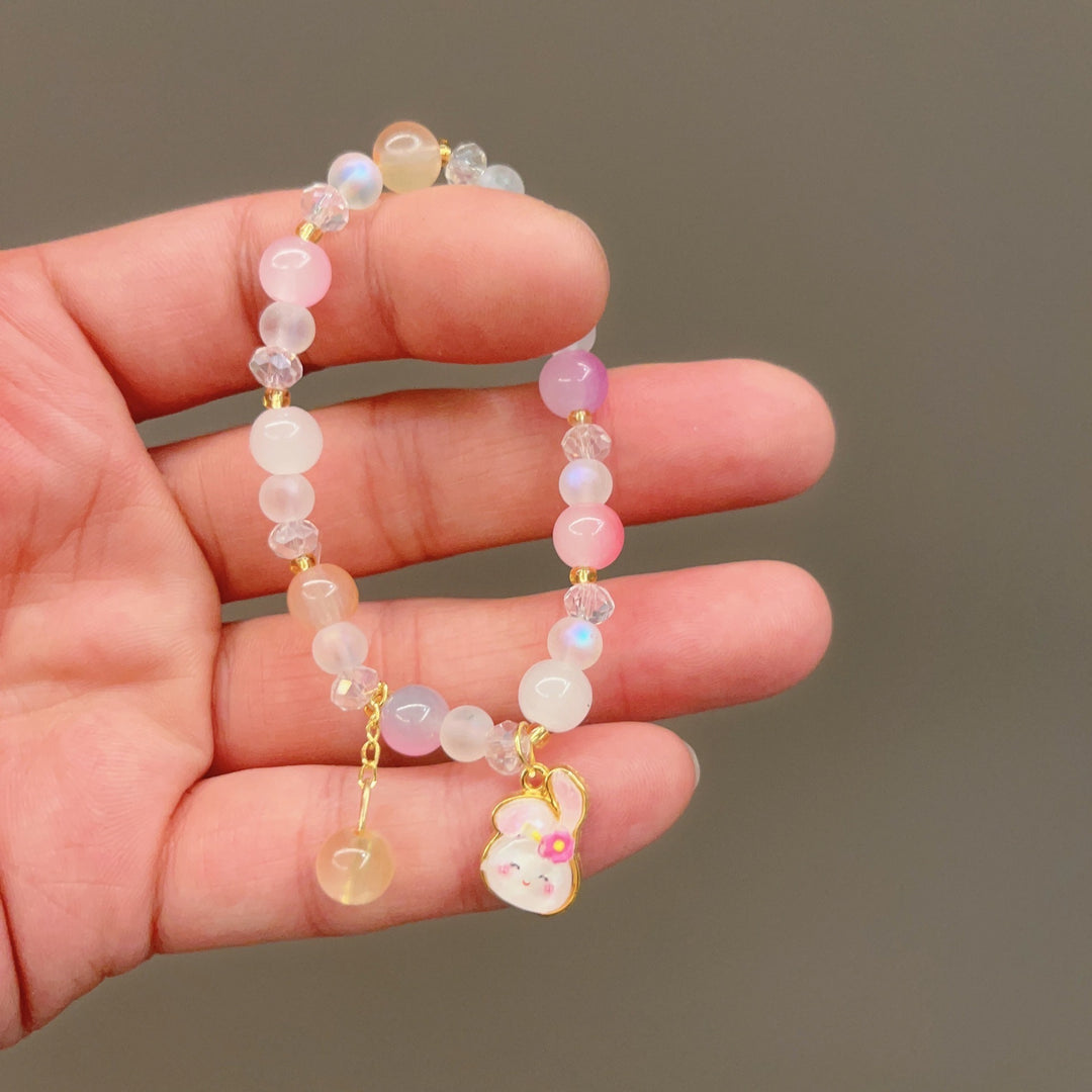 Playful bracelet with colorful glass beads and pendant Stornfield