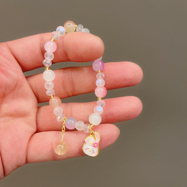 Playful bracelet with colorful glass beads and pendant Stornfield