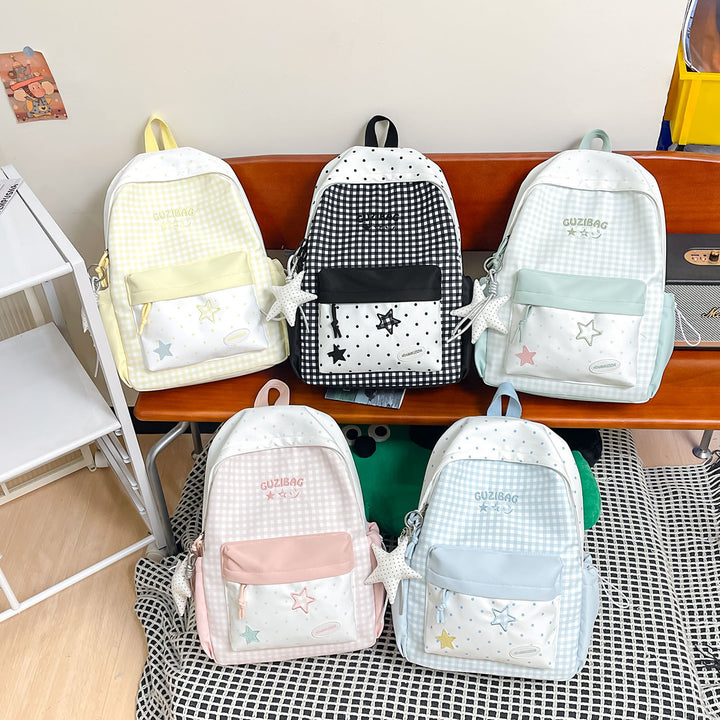 Charming Checked Pattern Backpack Stornfield