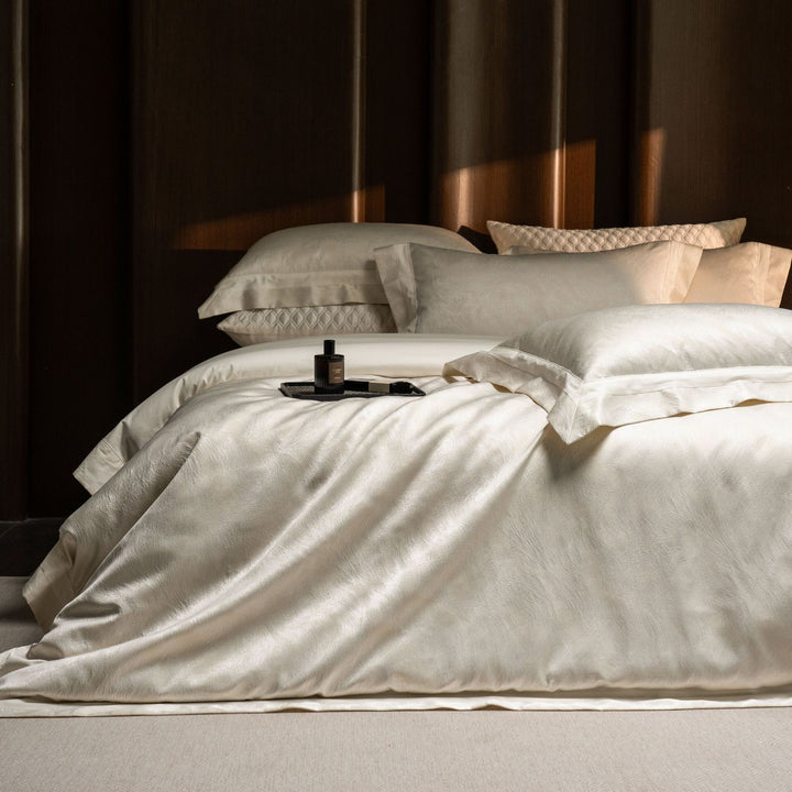 Hotel-Weight Stonewashed Textured Duvet Cover Bedding Ensemble with Oxford Pillowcases