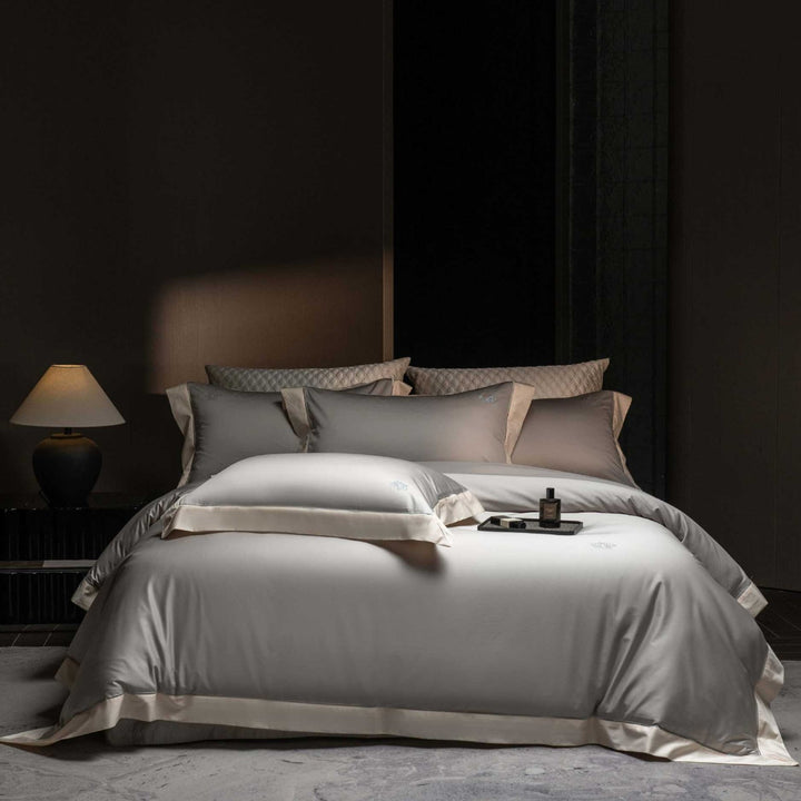 Luxury Hotel-Grade Sateen Duvet Cover Set with Oxford Flange