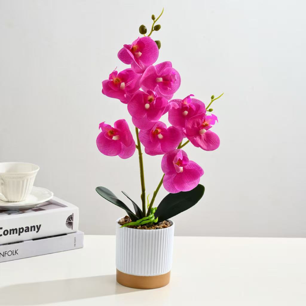 Elegant Artificial Pink Orchid Plant for Home Decor
