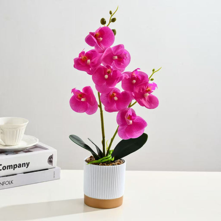 Elegant Artificial Pink Orchid Plant for Home Decor