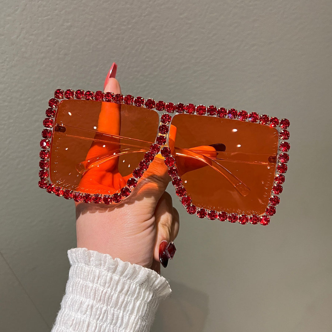 Women's Oversized Sunglasses with Sparkling Rhinestone Frame Stornfield