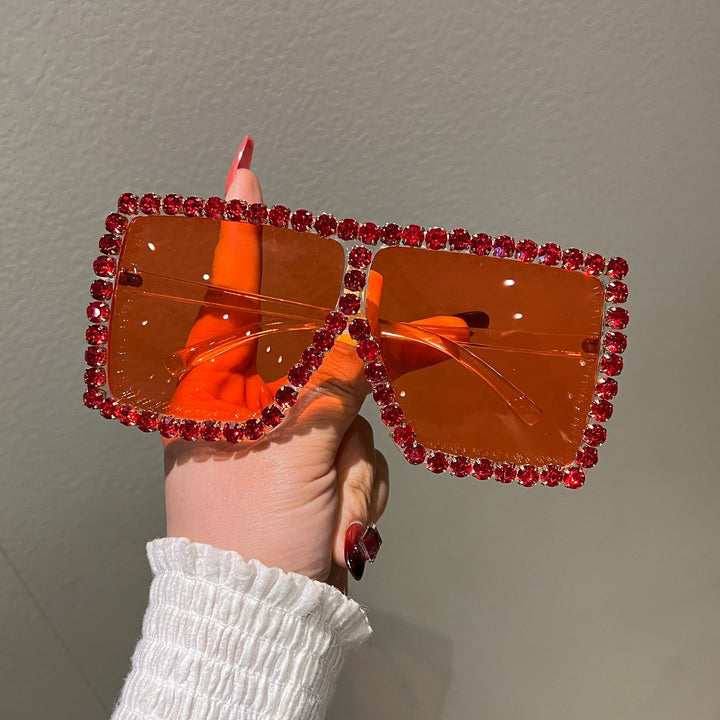 Women's Oversized Sunglasses with Sparkling Rhinestone Frame Stornfield