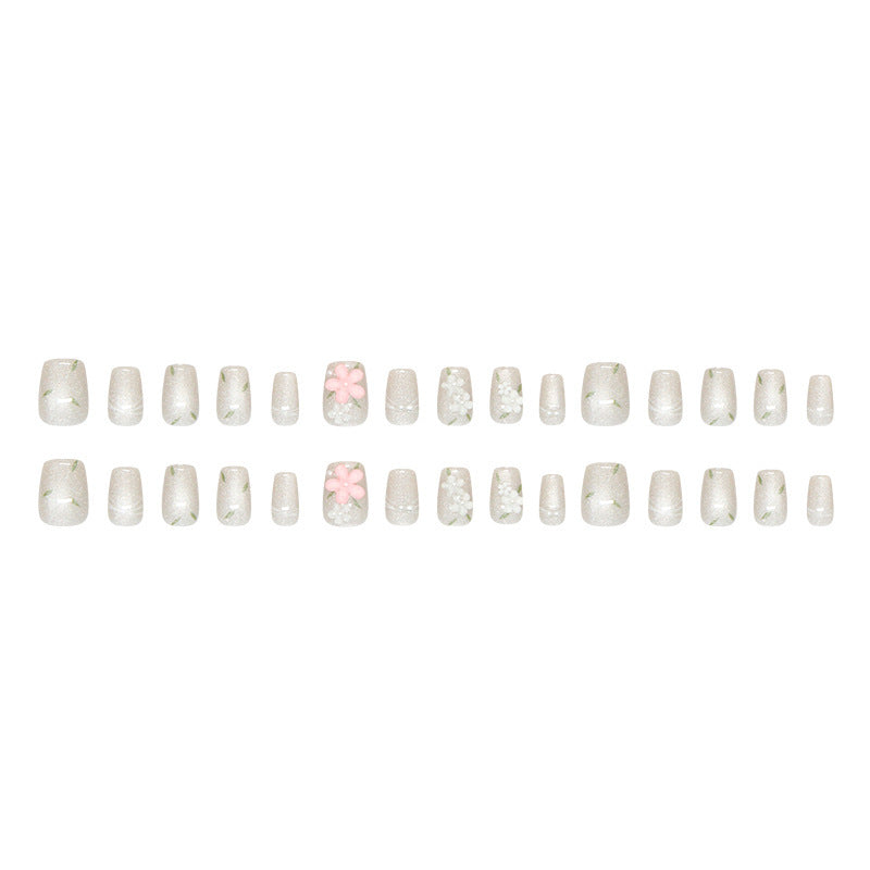 Floral Embellished Press-On Nail Art Stornfield