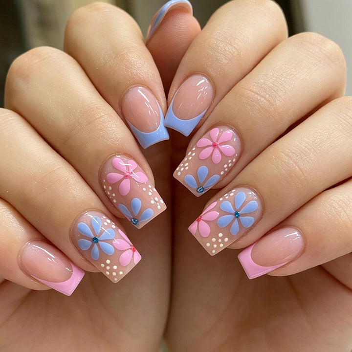 Artistic Floral Press-On Nail Tips Stornfield