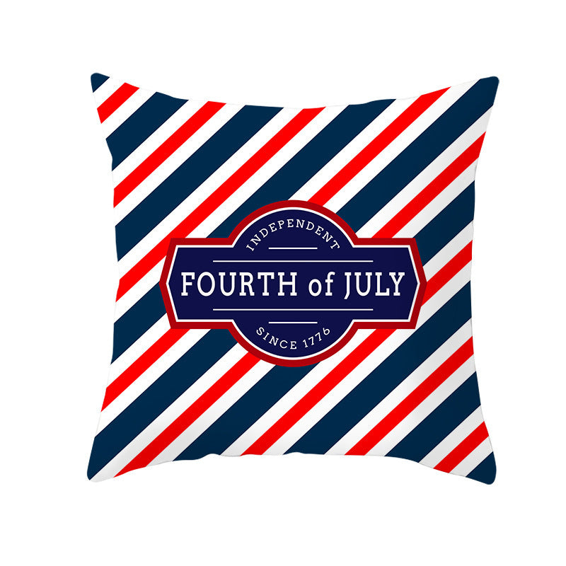 Patriotic Independence Day Cotton Canvas Throw Pillow Cover