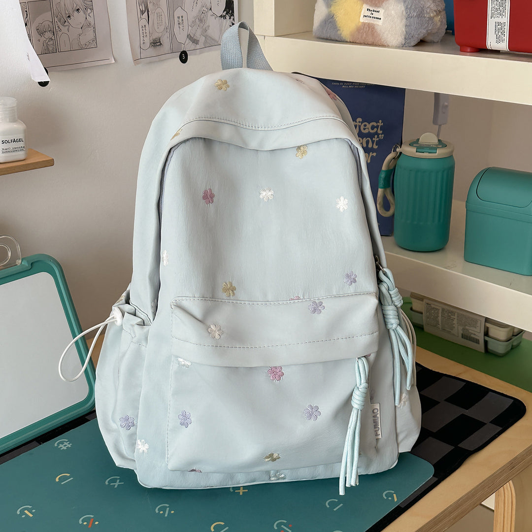 Embroidered Floral Print Backpack Stornfield