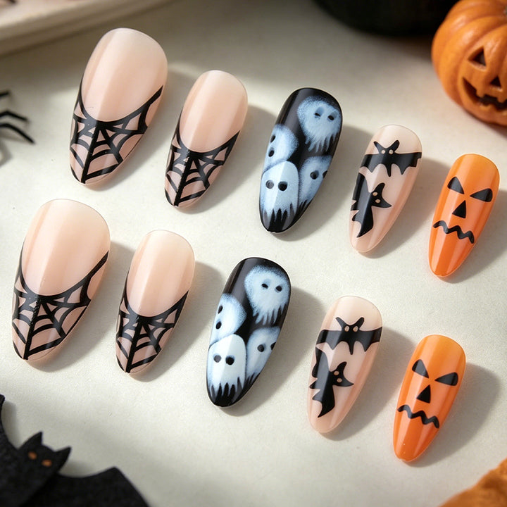 Halloween-Themed Gel Nail Art Stornfield