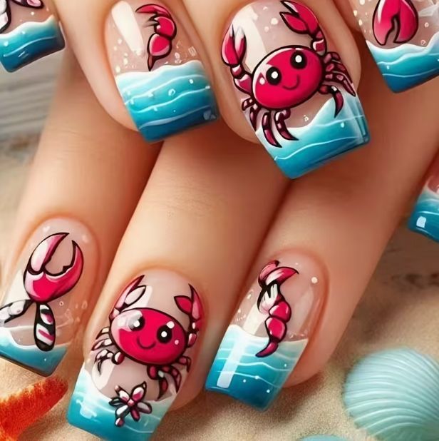 Coastal Themed Nail Art Enhancements Stornfield
