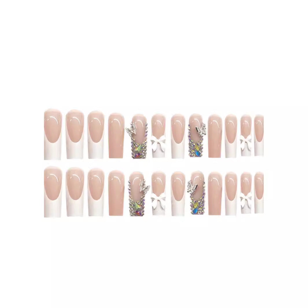 Elegant 3D Crystal-Embellished Acrylic Nail Extensions Stornfield