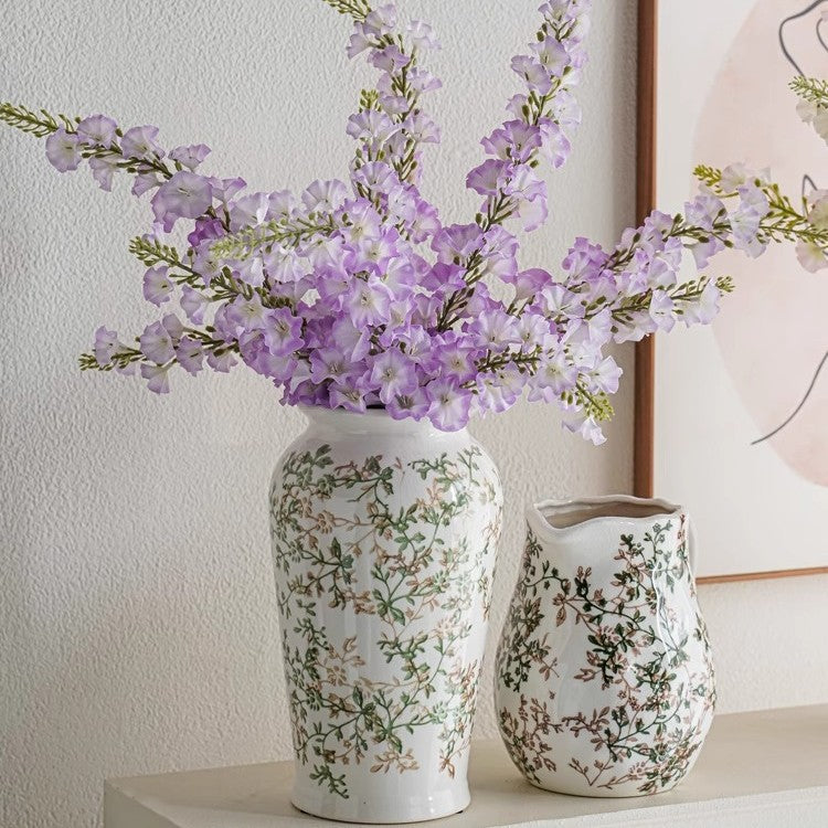 Handcrafted ceramic vase with floral motifs Stornfield