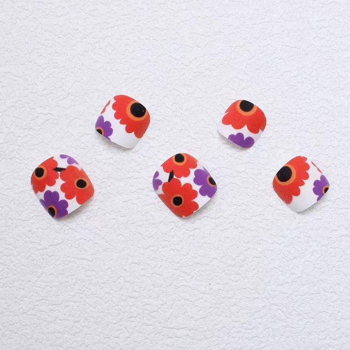 Creative Floral Print Press-On Toenails Stornfield