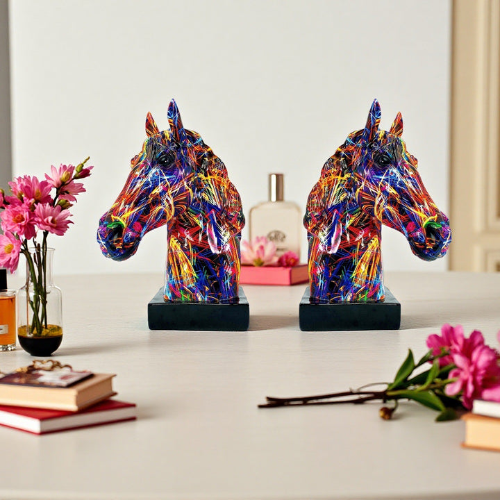 Artful horse sculpture made of high-quality resin Stornfield