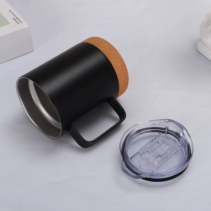 Ladies elegant coffee mug with cork bottom and transparent lid Stornfield