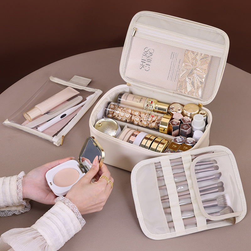 Cosmetic Organizer with Transparent Viewing Window and Practical Compartment System Stornfield