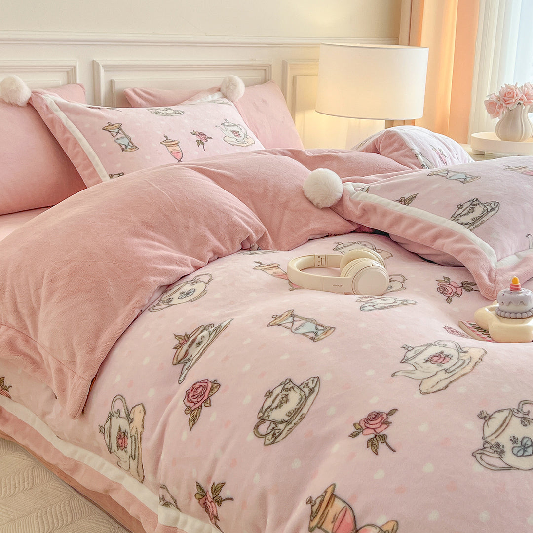 Plush Reversible Duvet Cover Set