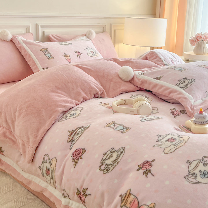 Plush Reversible Duvet Cover Set