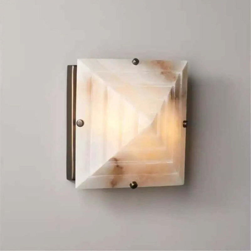 Geometric Alabaster Wall Sconce