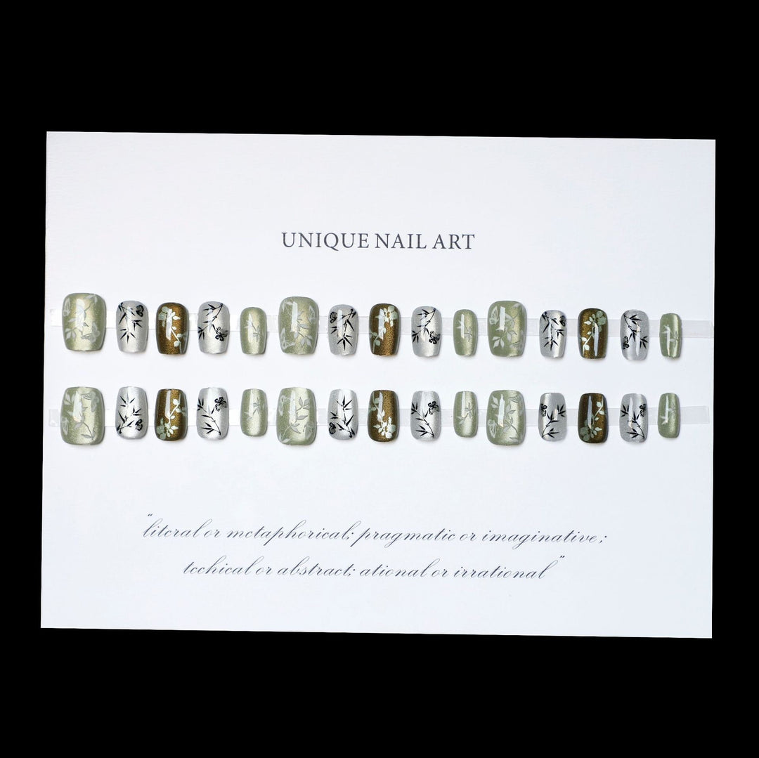 Botanical-Inspired Press-On Nail Art Set