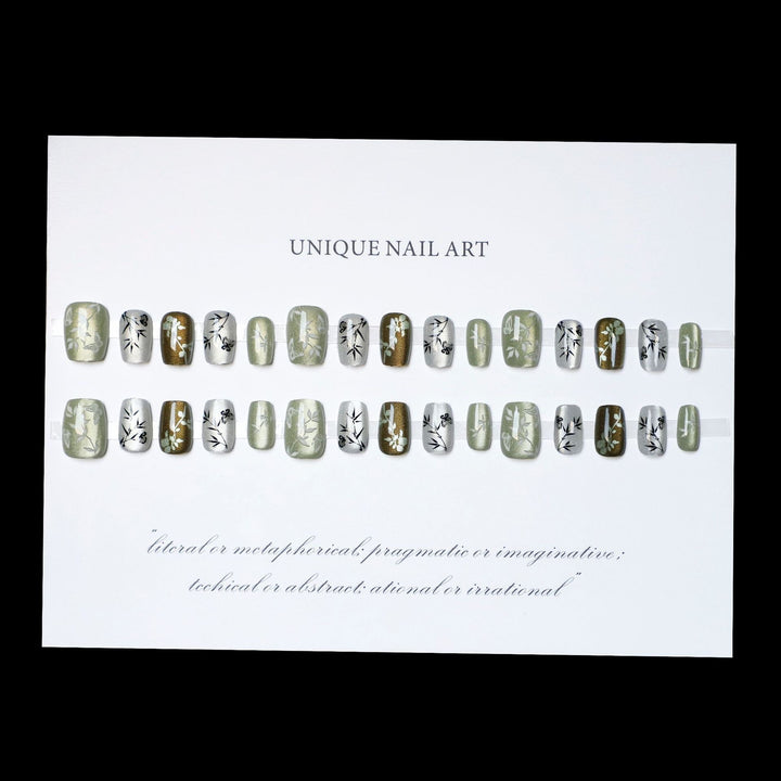 Botanical-Inspired Press-On Nail Art Set