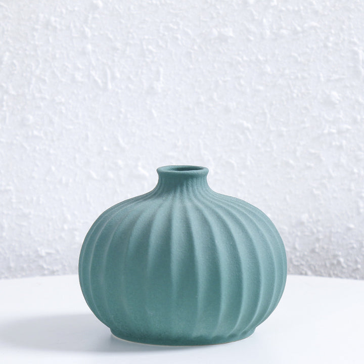 Ribbed Decorative Ceramic Vase Stornfeild