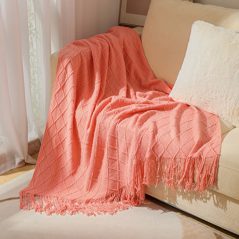 Women’s knitted blanket with textured wave pattern Stornfield