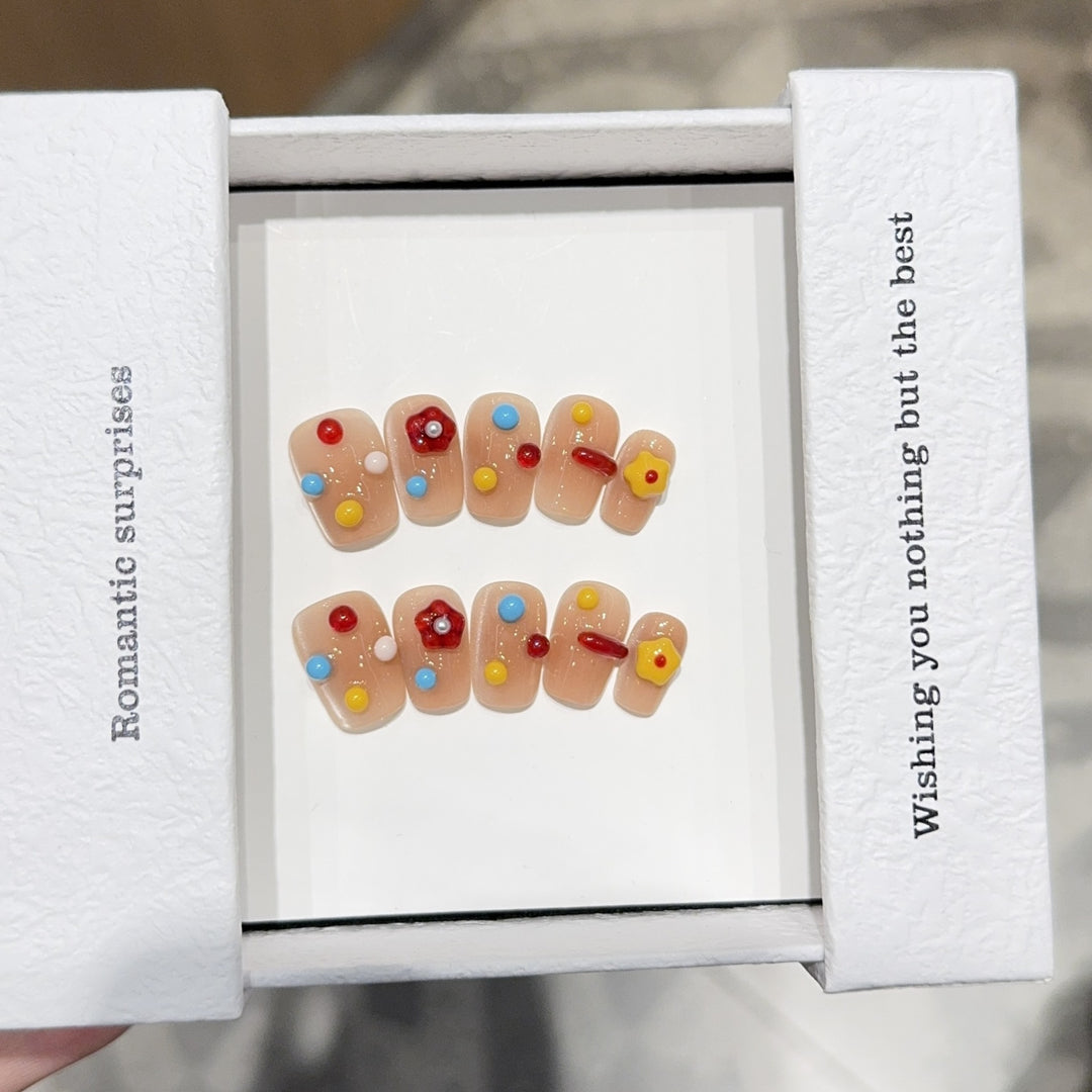 Artificial nails with colorful 3D accents Stornfield