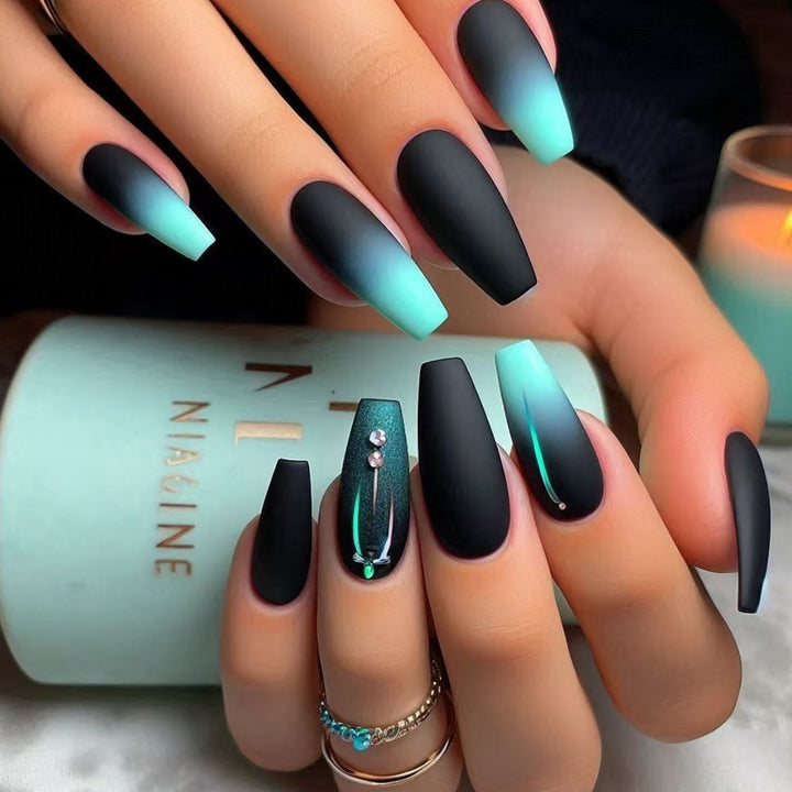 Matte Ombre Press-On Nail Design Stornfield