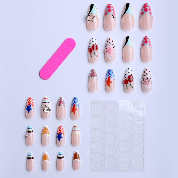 Artificial nails with creative design and sparkling accents Stornfield