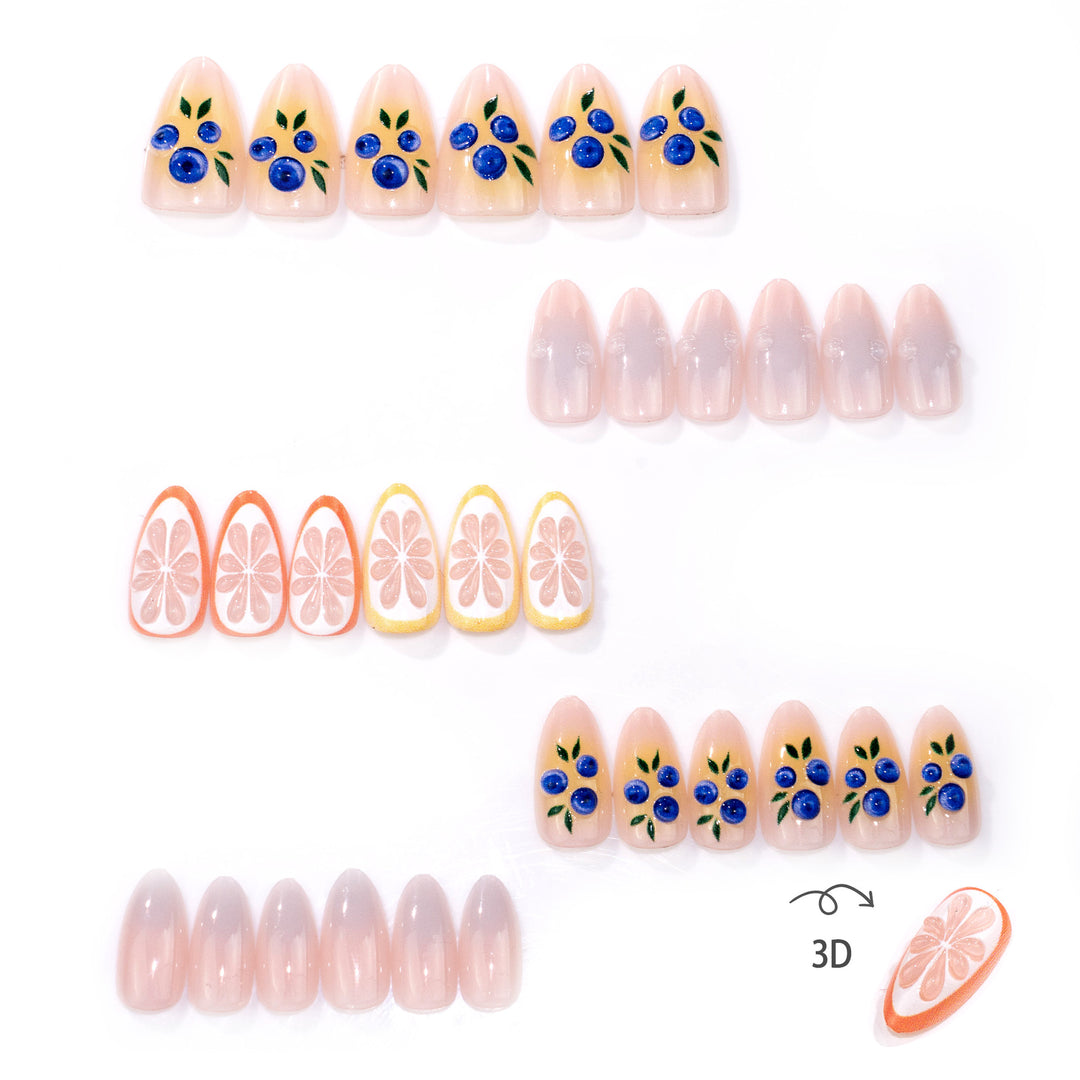 Decorative Fruit-Inspired Press-On Nail Set