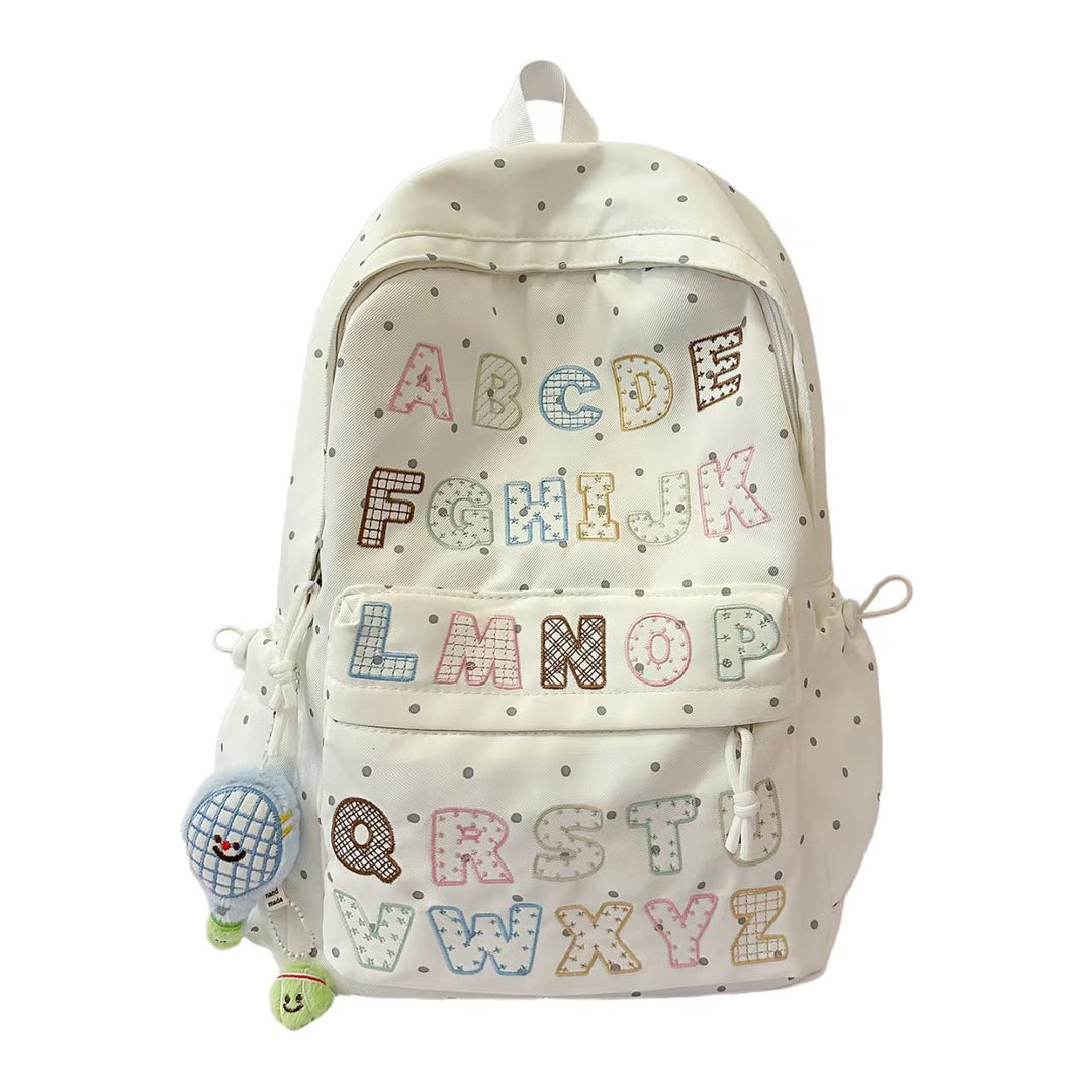 Backpack with Innovative ABC Motif and Multifunctional Pockets Stornfield