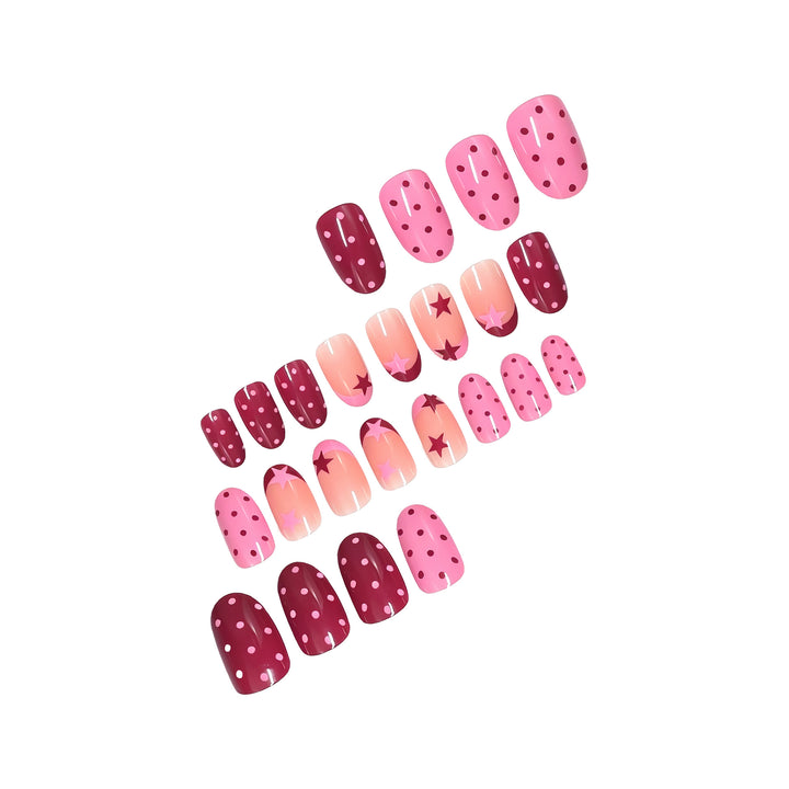 Artistic Star and Polka Dot Nail Art Extensions