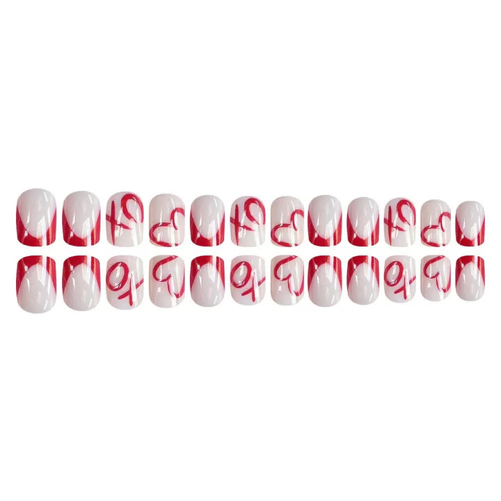Artificial nail set with romantic heart design and stylish accents Stornfield