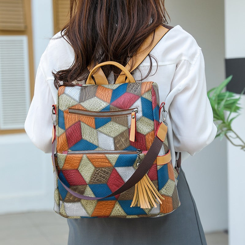 Textured Faux Leather Backpack Stornfield
