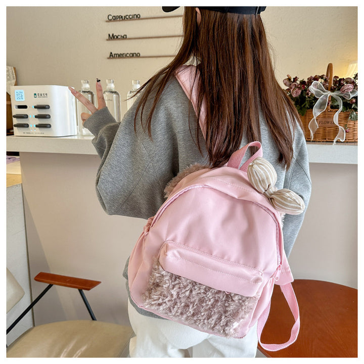 Plush backpack with high-quality surface structure Stornfield