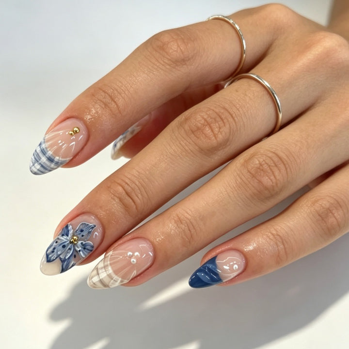 Floral Artistic Press-On Nail Set Stornfield