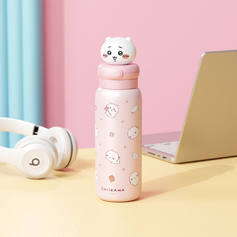 Women Stainless Steel Water Bottle with Interactive Animal Head Design Stornfield