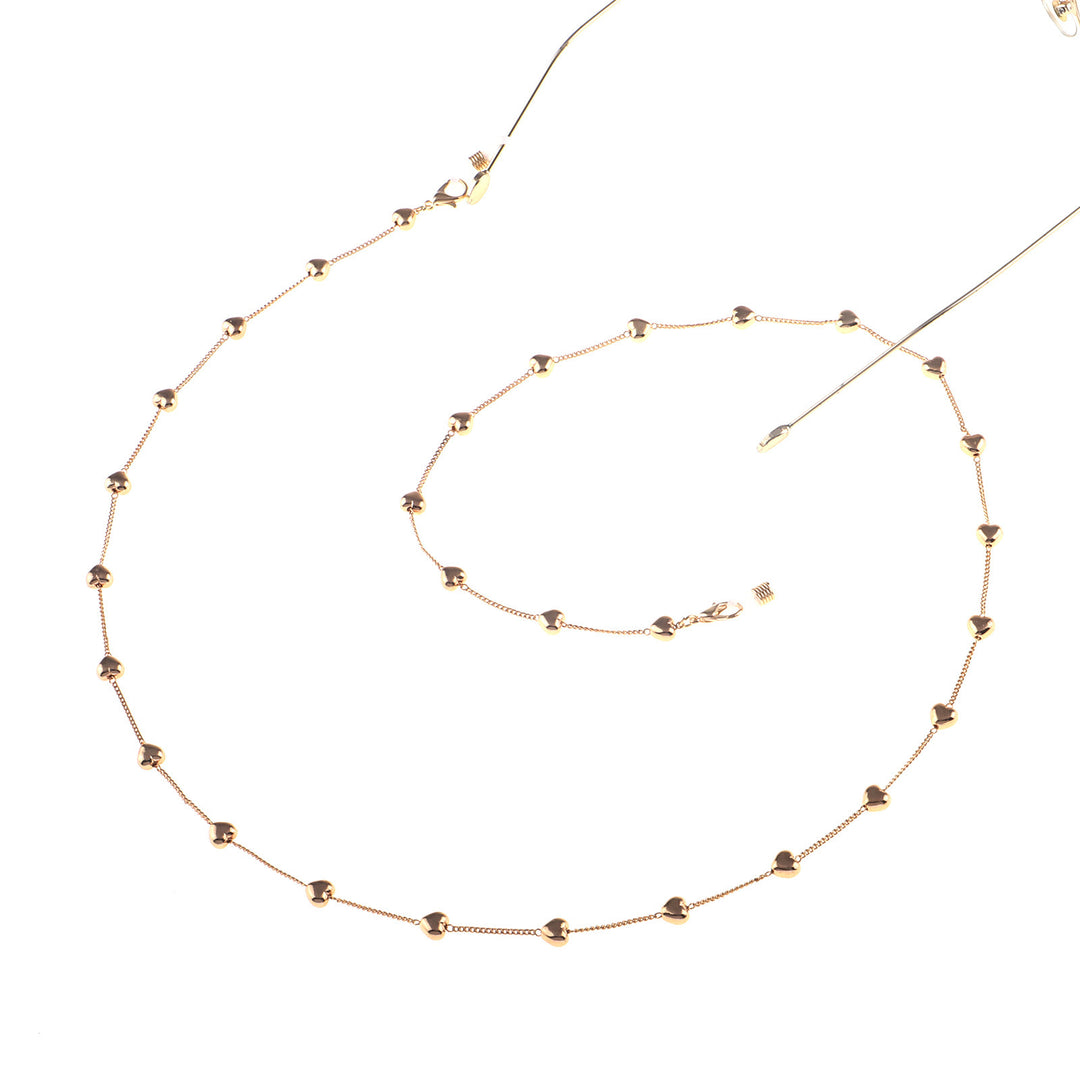 Fashionable glasses strap made of stainless steel with heart pendants Stornfield
