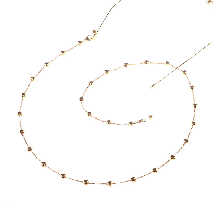 Fashionable glasses strap made of stainless steel with heart pendants Stornfield