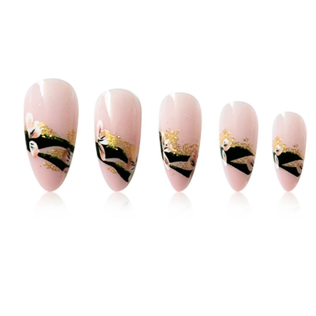 Artistic Floral Glittered Press-On Nails Stornfield